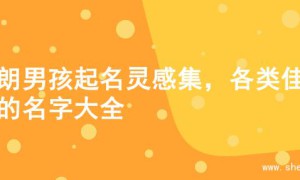 开朗男孩起名灵感集，各类佳名的名字大全