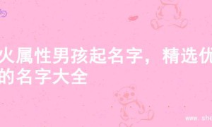 木火属性男孩起名字，精选优质的名字大全