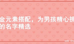 土金元素搭配，为男孩精心挑选的名字精选