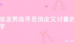 为活泼男孩寻觅俏皮又讨喜的名字