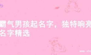 超霸气男孩起名字，独特响亮的名字精选