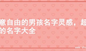 寓意自由的男孩名字灵感，超全的名字大全
