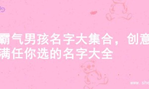 超霸气男孩名字大集合，创意满满任你选的名字大全