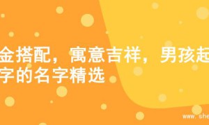 土金搭配，寓意吉祥，男孩起名字的名字精选