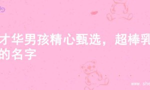 为才华男孩精心甄选，超棒乳名的名字