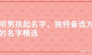聪明男孩起名字，独特备选方案的名字精选