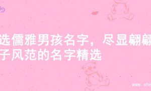 精选儒雅男孩名字，尽显翩翩君子风范的名字精选