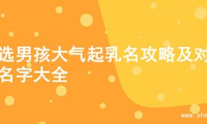 精选男孩大气起乳名攻略及对应名字大全