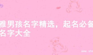 儒雅男孩名字精选，起名必备的名字大全