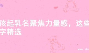 男孩起乳名聚焦力量感，这些名字精选