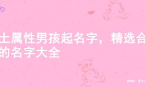 火土属性男孩起名字，精选合适的名字大全