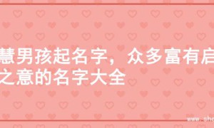 智慧男孩起名字，众多富有启迪之意的名字大全