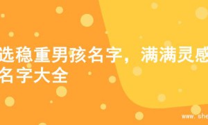 精选稳重男孩名字，满满灵感的名字大全