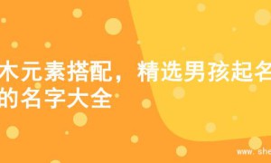 金木元素搭配，精选男孩起名字的名字大全