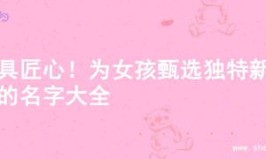 独具匠心！为女孩甄选独特新颖的名字大全