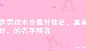 精选男孩水金属性佳名，寓意美好，的名字精选