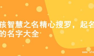 男孩智慧之名精心搜罗，起名字的名字大全