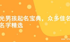 阳光男孩起名宝典，众多佳名的名字精选