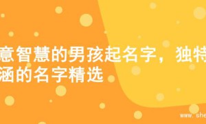 寓意智慧的男孩起名字，独特内涵的名字精选