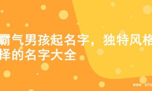 超霸气男孩起名字，独特风格选择的名字大全