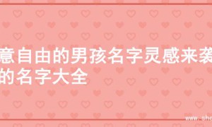 寓意自由的男孩名字灵感来袭，的名字大全