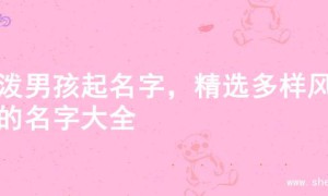 活泼男孩起名字，精选多样风格的名字大全