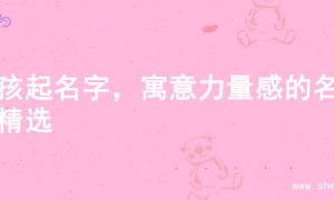 男孩起名字，寓意力量感的名字精选