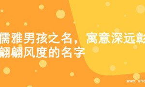 寻儒雅男孩之名，寓意深远彰显翩翩风度的名字