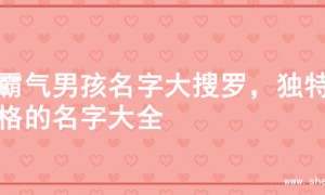 超霸气男孩名字大搜罗，独特风格的名字大全