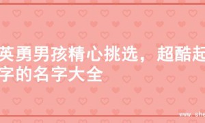 为英勇男孩精心挑选，超酷起名字的名字大全
