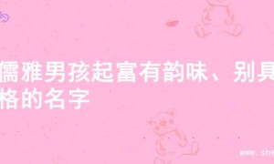 为儒雅男孩起富有韵味、别具一格的名字