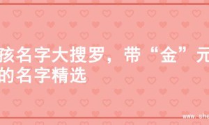 男孩名字大搜罗，带“金”元素的名字精选
