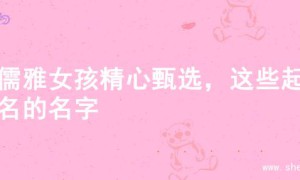 为儒雅女孩精心甄选，这些起乳名的名字