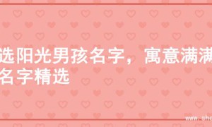 精选阳光男孩名字，寓意满满的名字精选