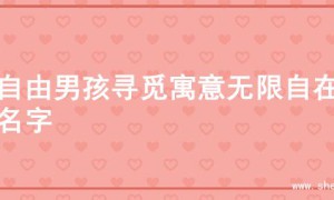为自由男孩寻觅寓意无限自在的名字