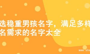 精选稳重男孩名字，满足多样取名需求的名字大全