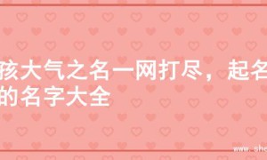 男孩大气之名一网打尽，起名字的名字大全