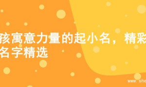 男孩寓意力量的起小名，精彩的名字精选