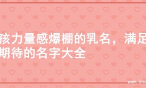 男孩力量感爆棚的乳名，满足你期待的名字大全