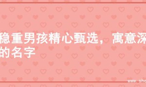 为稳重男孩精心甄选，寓意深远的名字