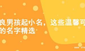 善良男孩起小名，这些温馨可爱的名字精选
