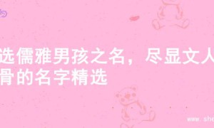 精选儒雅男孩之名，尽显文人风骨的名字精选
