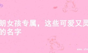 开朗女孩专属，这些可爱又灵动的名字