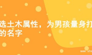 精选土木属性，为男孩量身打造的名字