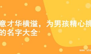 寓意才华横溢，为男孩精心挑选的名字大全