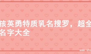 男孩英勇特质乳名搜罗，超全的名字大全