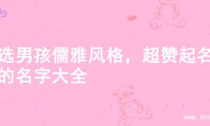 精选男孩儒雅风格，超赞起名字的名字大全