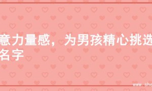 寓意力量感，为男孩精心挑选的名字