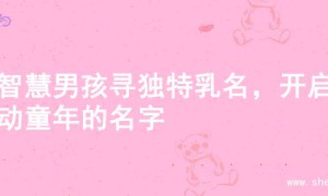 为智慧男孩寻独特乳名，开启灵动童年的名字