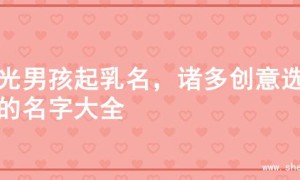 阳光男孩起乳名，诸多创意选择的名字大全